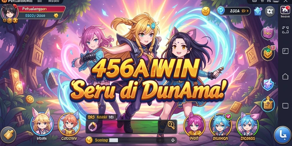 Tampilan gameplay seru di dunia Anime yang penuh warna.