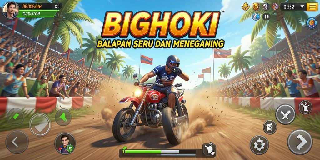 Screenshot BIGHOKI menampilkan balapan dengan grafis yang menakjubkan.