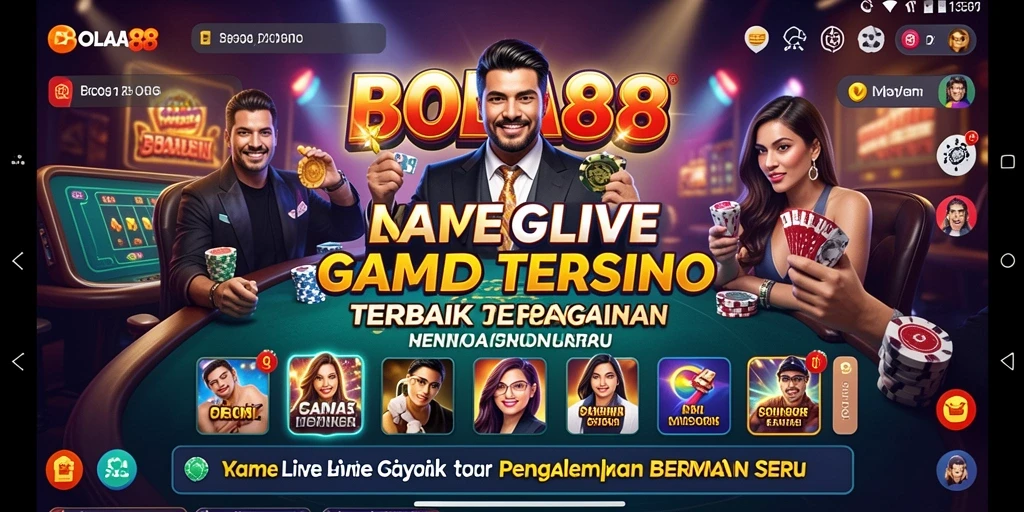 Gameplay BOLA88 menampilkan dealer langsung dan meja kasino nyata.