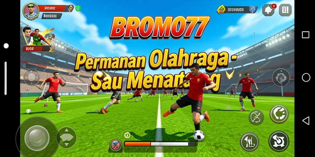 Tampilan gameplay seru BROMO77 dengan berbagai mode olahraga.