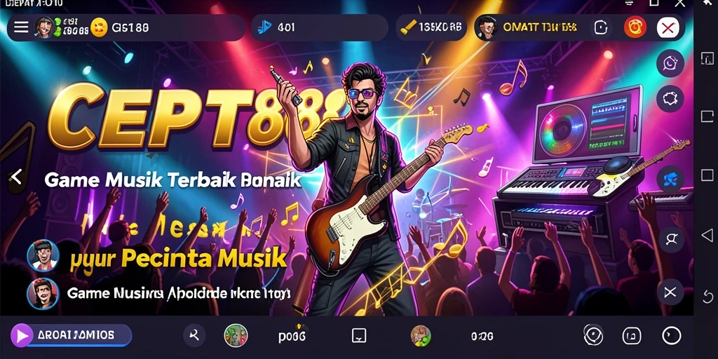 Tampilan seru gameplay game musik CEPAT88 dengan berbagai lagu menarik.