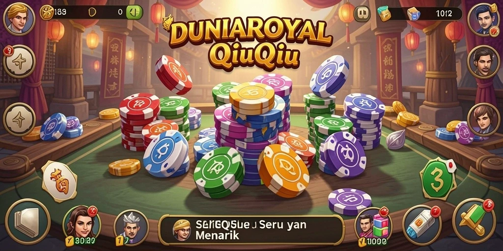 Screenshot gameplay DUNIAROYAL yang menampilkan suasana bermain QiuQiu.