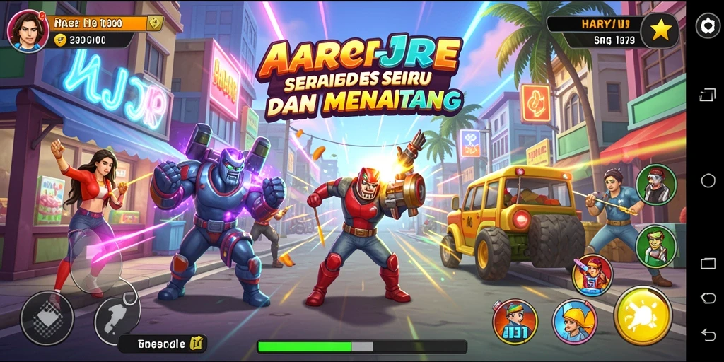 Gameplay seru dari HARAPJP dengan tantangan arcade menantang.