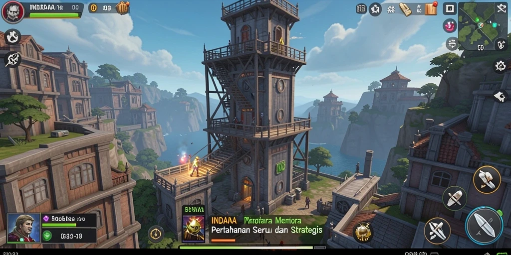 Screenshot menampilkan aksi seru dalam gameplay Tower Defense INDAAA.