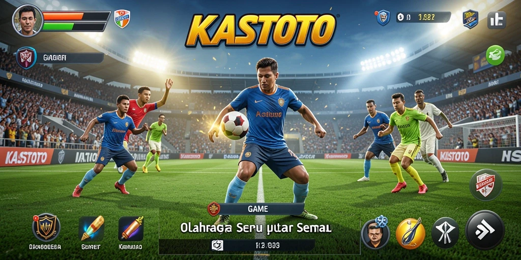 Tampilan gameplay KASTOTO yang menarik dan penuh aksi olahraga.