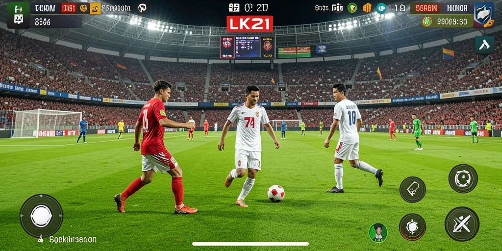 Tampilan gameplay sepak bola LK21 yang menarik dan interaktif.