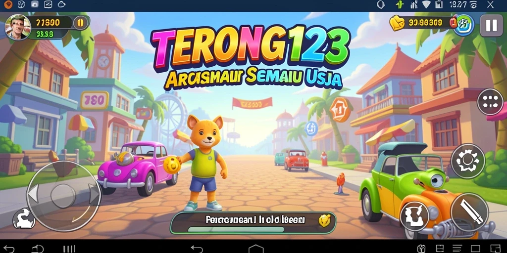 Screenshot menampilkan gameplay Arcade yang seru dan penuh warna.