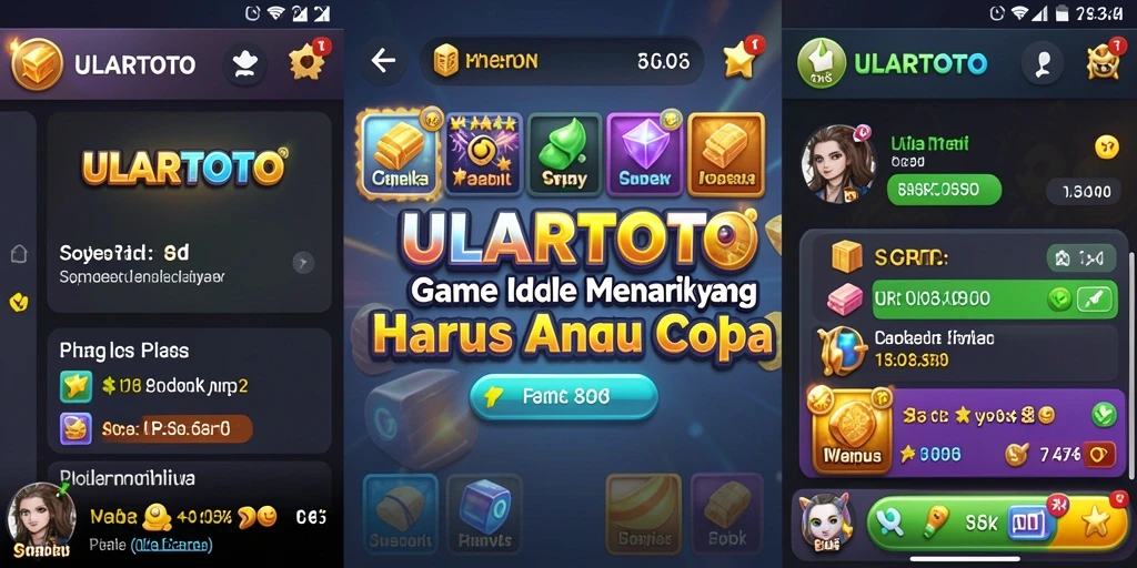 Tampilan antarmuka ULARTOTO dengan karakter dan grafik menarik.