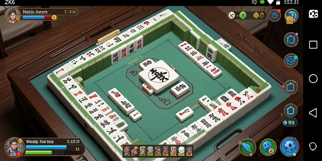 Screenshot gameplay ZK6 menampilkan suasana seru permainan Mahjong.